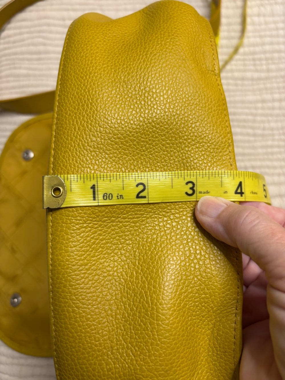 Longchamp Yellow Pebbled Leather Crossbody Bag - Picture 5 of 8